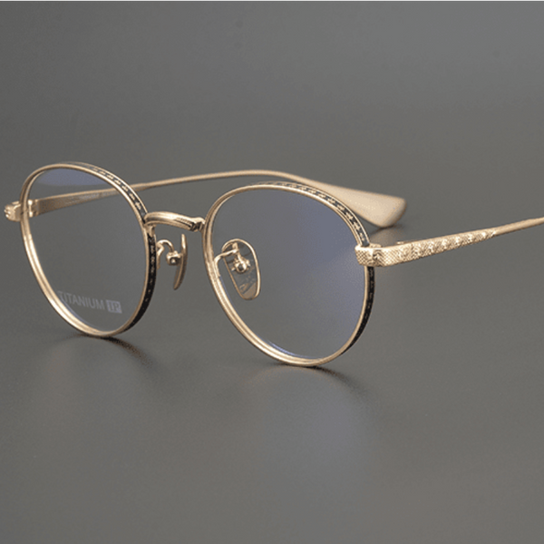 High Quality Round Glasses Frame Titanium Alloy Female Myopia Glasses Frame Men Frame Retro US Designer Brand