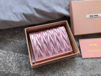 A-accessories MIU MIU NO.LT.5MV204 8-11cm Women Wallets Small Bifold Leather Pocket Wallet Ladies Mini Short Purse