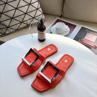 S-shoe R.O.V Womens Flat Sandals Slides Open Toe Slip On Shoes for Summer