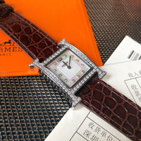 W-watch h.e.r.m.e.s Heure H watch, 21 x 21 mm Steel watch with sunburst stamped motif