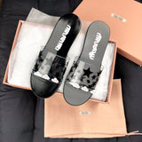 S-shoe MIU MIU Women Men Bath Shower Slippers Shower Sandals Patterned Non Slip Beach Sandal