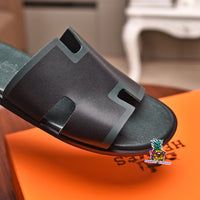 S-shoe H.e.r.m.e.s Spring Summer New Flat-bottom Wear Lazy Beach Toe Comfort Joker Slippers Women's Genuine Cow Leather Slippers Couple Indoor Non-slip Men Women Home Fashion Casual Single Shoes PVC Soft Soles