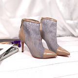 S-shoe C.h.r.i.s.t.i.a.n L.o.u.b.o.u.t.i.n Women's Solid Color Tulle Perspective Embroidery Lace Zipper Mid Block Heel Sandals Summer Daily Outing