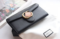 A-accessories GUCCI  NO.400586 19-6-3cm Women Wallet Leather Bifold Long Ladies Card Holder Organizer Ladies Clutch