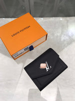 A-accessories NO.M62948 8.5-12.0-1.5cm Louis Vuitton Women's Short Purse Leather Medium Wallet Bifold Card Coin Holder Small Purses Buckle Zipper