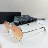 S-sunglasses Silver Metal Semi-rimless Aviator Frame For Idris With Bold Acetate Temple Tips Unisex Frame Good Eye Protection Computer Anti Radiation Anti Blue Light Light Weight Eyeglass