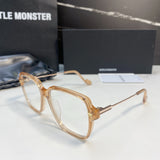 S-sunglasses G monster Anti-Blue Women Round Glasses Eyeglasses For Jeff Anti Radiation Metal Details Thin Temples Transparent Retro unisex Computer lens Oversized Black Acetate Frame Eyewear 99.9% UV Protection