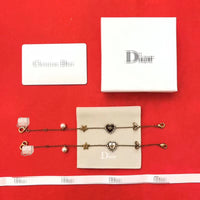 J-jewelry Dior Women’s Link Charm Bracelet Clover Star Heart Pendant Charms Bracelet Bangles for Girls