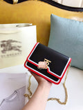 M-Handbag Burberry 21-16cm Women Small Vintage Satchel Crossbody Bag PU Leather Saddle Shoulder Purse Handbag