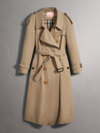 D-clothing Burberry Women's Causal Double Breasted Spring Fall Long Trench Coat with Belt