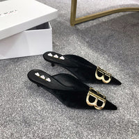 S-shoe Balenciaga Womens High Heel Pumps Pointed Ankle Buckle Stilettos Dress Shoes