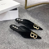 S-shoe Balenciaga Womens High Heel Pumps Pointed Ankle Buckle Stilettos Dress Shoes