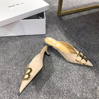 S-shoe Balenciaga Womens High Heel Pumps Pointed Ankle Buckle Stilettos Dress Shoes