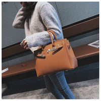 L-package 30-24-15cm Women's Padlock Handbags With Gold Hardware On Clearance whit Silk ribbon