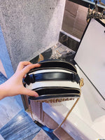 M-Handbag M.C.M 19-9cm Women's Round Cross-Body Zipper Shoulder Bag Soft Leather circle purses and handbags