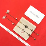 J-jewelry Dior Women’s Link Charm Bracelet Clover Star Heart Pendant Charms Bracelet Bangles for Girls