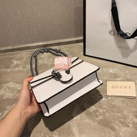M-Handbag GUCCI 20cm Ladies Vintage Printing Wide Shoulder Strap Messenger Bag Small Square Bag