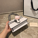 M-Handbag GUCCI 20cm Ladies Vintage Printing Wide Shoulder Strap Messenger Bag Small Square Bag