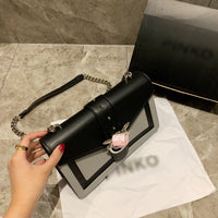 M-Handbag P.i.n.k.o 27-17cm Chain Shoulder Swallows Bag Messager Genuine Leather Cross-body Handbags