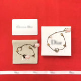 J-jewelry Dior Women’s Link Charm Bracelet Clover Star Heart Pendant Charms Bracelet Bangles for Girls
