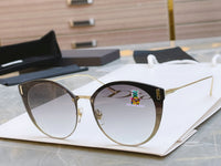 S-sunglasses Dior Women's Oval Cat Eye Sunglasses For CD0230S Lady Metal Shades Luxury Sunglasses Female Driving Glasses Fashion Women Mirror Eyewear Frame Metal Temple UV400