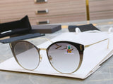 S-sunglasses Dior Women's Oval Cat Eye Sunglasses For CD0230S Lady Metal Shades Luxury Sunglasses Female Driving Glasses Fashion Women Mirror Eyewear Frame Metal Temple UV400