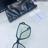 S-sunglasses G monster Anti-Blue Women Round Glasses Eyeglasses For Jeff Anti Radiation Metal Details Thin Temples Transparent Retro unisex Computer lens Oversized Black Acetate Frame Eyewear 99.9% UV Protection