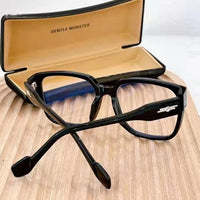S-sunglasses Korean Style Rectangular Black Acetate Frame Anti Radiation Glasses For Loopy Women Oversized Shades for Women Glasses Frame Clear Lens Eyeglasses Elastic Temples Leg