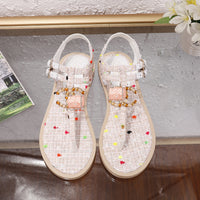 S-shoe Women's sandals Flat Thong Sandals Beach Bohemia Shoes Ankle Buckle for Women