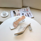 S-shoe R.E.J.I.N.A P.Y.O Polished Crisscrossed High Heel Sandal Open Toe Ankle-Strap Dress Platform Sandal