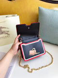 M-Handbag Burberry 21-16cm Women Small Vintage Satchel Crossbody Bag PU Leather Saddle Shoulder Purse Handbag