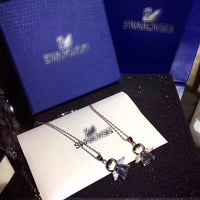 J-jewelry SWAROVSKI Sterling Silver and Rose Gold Over Sterling Silver Angel with Heart Pendant Necklace