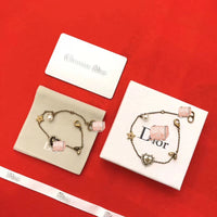 J-jewelry Dior Women’s Link Charm Bracelet Clover Star Heart Pendant Charms Bracelet Bangles for Girls