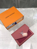 A-accessories NO.M62948 8.5-12.0-1.5cm Louis Vuitton Women's Short Purse Leather Medium Wallet Bifold Card Coin Holder Small Purses Buckle Zipper