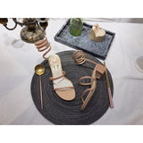 S-shoe R.e.n.e C.a.o.v.i.l.l.a Womens Chunky Block Low Mid Heel Lace Up Strappy Sandal Faux Suede Shoes