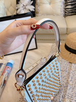 M-Handbag Valentino Women Skull Tote Bag Rivet Studded Handbag PU Leather Purse Shopper Shoulder Bags