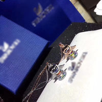 J-jewelry SWAROVSKI Sterling Silver and Rose Gold Over Sterling Silver Angel with Heart Pendant Necklace