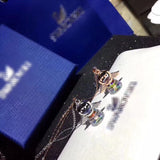 J-jewelry SWAROVSKI Sterling Silver and Rose Gold Over Sterling Silver Angel with Heart Pendant Necklace