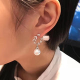 J-jewelry APM Monaco 925 Sterling Silver Pearl Earrings Beautiful Fashion White Pearl Earrings Dangle Drop Pearl Earrings