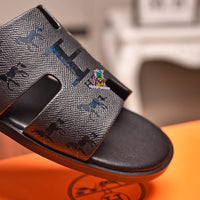 S-shoe H.e.r.m.e.s Spring Summer Style Women Shoes Large Size Line-styled Open Toe Block Sandals Women's Printing Sandals Beach Shoe Slippers Summer Soft Footwear Female Water Shoes Slides Outdoor Rubber Flat