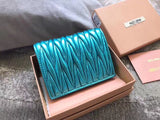 A-accessories MIU MIU NO.LT.5MV204 8-11cm Women Wallets Small Bifold Leather Pocket Wallet Ladies Mini Short Purse