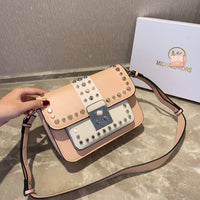 M-Handbag M.K 23-16cm Women Designer Rivet Shoulder Bag Ladies Top Handle Clutches Handbags Purse
