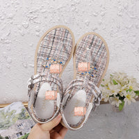S-shoe Women's sandals Flat Thong Sandals Beach Bohemia Shoes Ankle Buckle for Women
