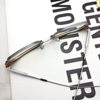 S-sunglasses New GM eyeware Cat Eye Mirrored Flat Lenses Street Fashion Metal Frame Women Sunglasses For HAVANA