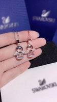 J-jewelry SWAROVSKI Sterling Silver and Rose Gold Over Sterling Silver Angel with Heart Pendant Necklace