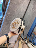 M-Handbag M.C.M 19-9cm Women's Round Cross-Body Zipper Shoulder Bag Soft Leather circle purses and handbags