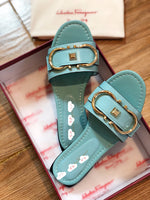 S-shoe S.a.l.v.a.t..o.r.e F.e.r.r.a.g.a.m.o Women's Wide Width Slide Sandals Slip On Flat Cross Strap Casual Summer Shoes
