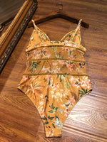 D-clothing Zimmermann Women's Ruffled One Piece Swimsuit Solid Adjustable Strap Bathing Suits Swimwear
