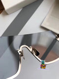 S-sunglasses t.h.e w.i.z & t.h.e o.w.n.e.r Oversized Square Gradient Mirror lens Rimless Sunglasses