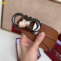 A-accessories S.a.l.v.a.t.o.r.e F.e.r.r.a.g.a.m.o 3.5cm Men's Genuine Leather Dress Belt Handmade 100% Cow Leather Fashion & Classic Designs for Work Business and Casual